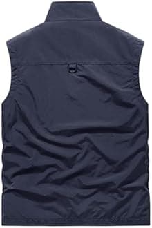 Men's Full Zip Sleeveless Quick Dry Jacket Casual Outdoor Vest Outerwear Multi Pockets Fishing Vests for Sport Golf