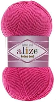 55% Cotton 45% Acrylic Aliz Cotton Gold Yarn 1 Skein/Ball 100g 360yds (149-fuchsia)