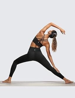 CRZ YOGA Softness Mold Butterluxe Strappy Longline Sports Bras for Women - Double Spaghetti Strap Workout Yoga Crop Top