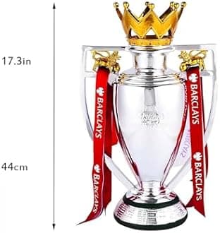 KUNRUI Premier Champions Trophy Soccer League Trophies Home Office Desk Decor Fans Collectibles Souvenirs,17.3in/44cm