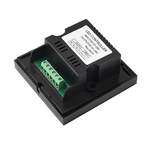 Wall-Mounted Touch Panel RGB Dimmer DC12-24V Full Color Controller for LED Strip Lighting, Black