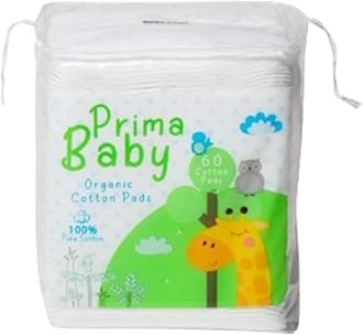 PrimaBaby Cotton Squares, Soft and Gentle, Chemical Free, 60 Pieces