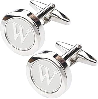 Dannyshi Mens Classic Stainless Steel Initial Cufflinks 26 Alphabet Initial Letter Cufflinks Business Wedding Shirts A-Z