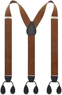 'Timiot Y Back Button 1.4'' Suspenders for Men with Stylish Leather Button Ends Long Lasting Stretch Ultimate Fashion'