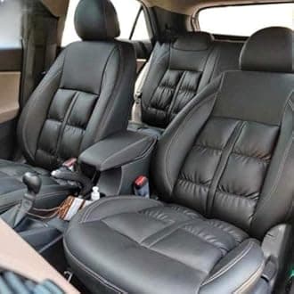 PegasusPremium PU Leatherite Puffy Car Seat Cover for Mahindra XUV 700- 7 Seater (Black)