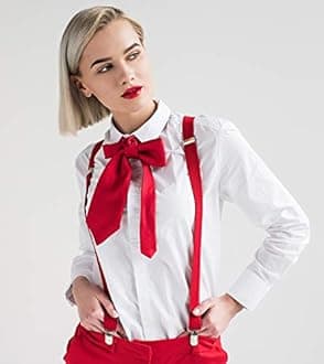 Suspenders for Women and Men | Elastic, Adjustable, Y-Back | Pant Clips, Tuxedo Braces