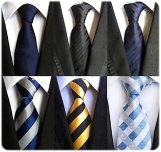 WeiShang Lot 6 PCS Classic Men's Silk Tie Necktie Woven JACQUARD Neck Ties