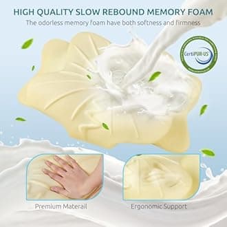 DONAMA Cervical Pillow for Neck and Shoulder,Contour Memory Foam Pillow,Ergonomic Neck Support Pillow for Side Back Stomach Sleepers with Pillowcase-Standard Size 3 Pack