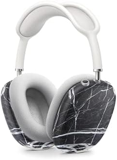 DesignSkinz - Skin Decal Protective Scratch Resistant Vinyl Wrap - Compatible with AirPods Max Headphones - Natural Black & White Marble Stone