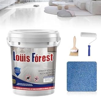 Louis Forest Epoxy Floor Paint, High-Gloss Marble Effect Epoxy Floor Coating, Waterproof Water-Based Epoxy Floor Paint, Concrete and Garage Floor Paint,Interior or Exterior (Blue)