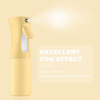URAQT Spray Bottle, 200ml Atomiser Spray Bottle Hair Small, Salon Water Spray Bottle Hair, Water Spray Bottle Spray Bottles for Hairstyles, Plants, Cleaning (200ml - Light Yellow)