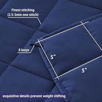 yescool Weighted Blanket for Adults (20 lbs, 80" x 87", Blue) Cooling Heavy Blanket for Sleeping 190-210 lbs, Queen Size Breathable Blanket with Premium Glass Bead, Machine Washable