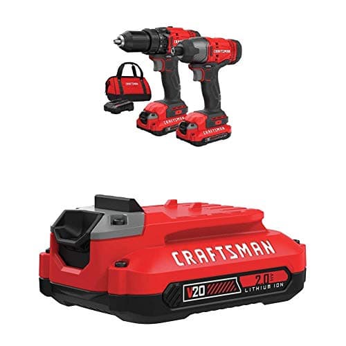 V20 Cordless Drill Combo Kit, 2 Tool with EXTRA Lithium Ion Battery, 2.0-Amp Hour (CMCK200C2 & CMCB202)