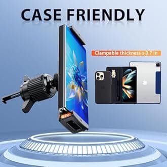 Car Phone Mount for Samsung Galaxy Z Fold 6 5 4 3 - Car Vent Dashboard Tablet Holder Hands-free 360° Rotation Fits iPad Mini 6, iPad Pro, iPad Air, Pixel Fold and More for 4-12.9 inch Devices