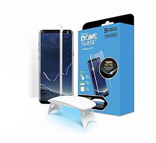 Dome Glass Galaxy S9 plus Screen Protector Tempered Glass Shield, Full Screen Coverage 3D Curved (Liquid Dispersion Tech) Easy Install Tray and UV Light