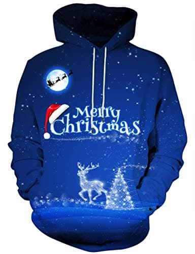 Unisex 3D Printed Drawstring Hoodies Pullover Sweatshirts with Big Pockets