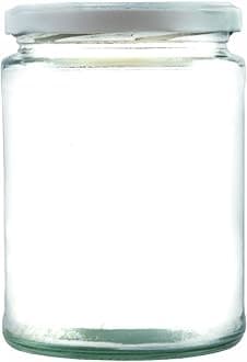 500ml Glass Food Jar with airtight Lid - A Deluxe Jam Jar for Marmalade, Honey and Home Preserves (White Lid, Pack of 12)