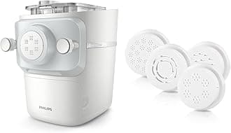 Philips 7000 Series Pasta Maker & Philips Avance Collection 4-in 1 Angel Hair, Pappardelle, Thick spaghetti & Tagliatelli, One size, Easy Clean, Perfect Texture and Taste, White (HR2404/05)