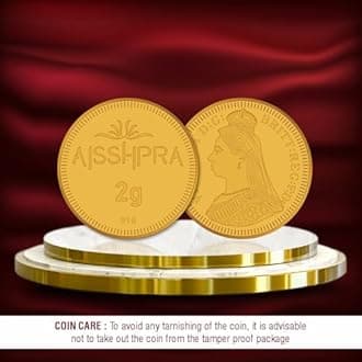 Aisshpra 22K (916) Gold Coin | Bar, Bullion | Certified Purity with Gift Box | Ideal for Diwali, Dhanteras, Akshaya Tritiya, Wedding Gifting & Investment