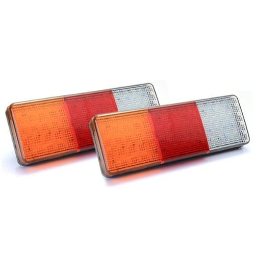 2x 75 LED Red/Yellow/White Tail Light Lamp for Trailer Truck Boat Waterproof 12V