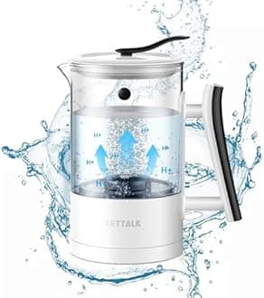Hydrogen Water Generator Ionized Water Machine SPE and PEM Concentrator Technology Hydrogen Water Pitcher 2300PPB Electrolysis Alkaline Water Jug, Balanced pH Water Ionizer, Glass-W92-01