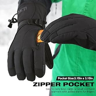 Waterproof Mens Ski Gloves Winter Warm 3M Thinsulate Snowboard Snowmobile Cold Weather Gloves