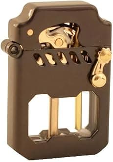 Zorro Cyber Mecha Kerosene Lighter – Transparent, Cool Retro Design | Windproof, Luxury Smoking Tool for Men Black
