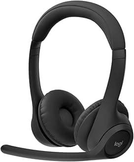 Logitech Zone 300 Wireless Bluetooth Headset With Noise-Cancelling Microphone, Compatible with Windows, Mac, Chrome, Linux, iOS, iPadOS, Android – Midnight Black