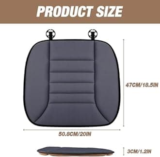 MYFAMIREA Car Seat Cushion Pad Comfort Seat Protector for Car Driver Seat Office Chair Home Use Memory Foam Seat Cushion with Non Slip Bottom (Dark Grey)