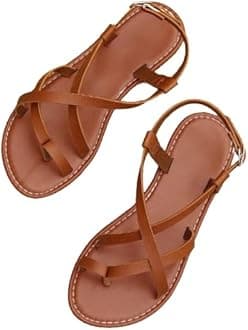GLO GLAMPWomen's and Girl's Cross Strap Brown Sandal For Function, Wedding