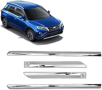 Empica Full Chrome Car Side Cladding Door Beading Protective Garnish Moulding Compatible with Toyota Urban Cruiser (Set of 4 Pcs, Silver)