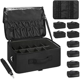 Relavel Rolling Makeup Case, Professional Makeup Artist Train Case