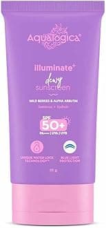 Illuminate+ Dewy Sunscreen SPF 50+ PA++++ with Wild Berries & Alpha Arbutin - 30 g|Protection Against UVA/B & Blue Light Protection | Fragrance-Free | For Luminous & Sun Protected Skin