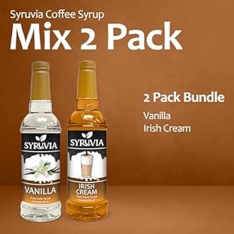 Syruvia Coffee Syrup Variety Pack - Vanilla & Irish Cream- Gluten-Free, Kosher, 25.4 fl oz Bottles - Enhance Your Coffee Experience with Premium Flavoring Syrups