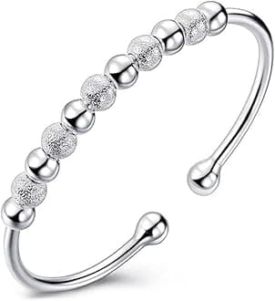 BUYITOSterling Silver Bracelets For Women 925 Sterling Silver Beads Bangle Bracelet Transfer Lucky Cuff Bracelet Adjustable Fashion Women Jewelry