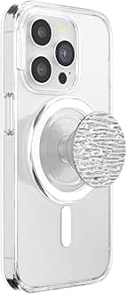 PopSockets PopGrip for MagSafe, Magnetic Phone Grip & Stand, Swappable Top, Secure Grip for iPhone MagSafe Cases, Kickstand for Hands-Free Viewing, Wireless Charging Compatible - Fata Morgana Chrome