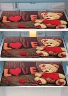 Crosmo Heavy Quality Refrigerator Cover 1Pc Fridge Cover for Top with 6 Utility Pockets + 1 Handle Cover + 3 Fridge Mats