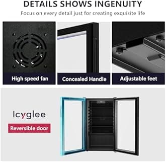 Drink Cooler - 126 Can Mini Fridge with Glass Door for Soda Beer Wine Drink Cooler for Home Office Bar with Removable Shelves