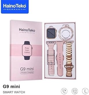 Haino Teko Germany G9 Mini Rose Gold Edition Ladies Smart Watch with Three Sets of Straps and Stylish Strap - Gold