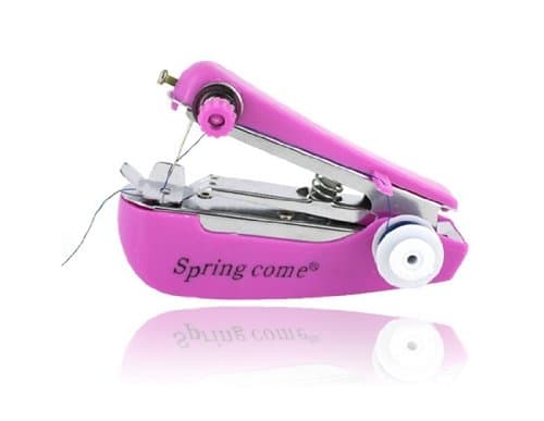 Mini Portable Handheld Sewing Machine for Clothes, Fabrics (Purple)