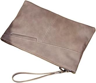 SkycareLeather Handbags for Men Large Purse Clutch Bag Black