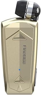 2023 FineBlue F520 Wireless Bluetooth 5.3 Portable Single Headset Headphone Earphone in-Ear Business Earphone Vibrate Vibrating Wear Clip on Vibration Hands-Free Calls Remind Sports Outdoor (Gold)