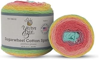 Yarn Bee 3 - Light Cotton Yarn for Crocheting & Knitting Soft Skein 335 Yards for Blankets, Hats & More, Pretties Please