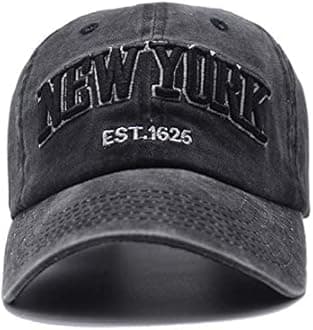 Women &Men New-York Letter Baseball Cap - Vintage Washed Denim Twill Dad Hat for Women Men