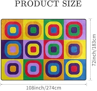 Kids Rug, Classroom Carpets Playmat Rugs - 6x9 Ft Kids Carpet with Rubber Backing, Colorful Children's Classroom Seating Rug Play Mat Nursery Rugs for Children Bedroom Playroom Elementary