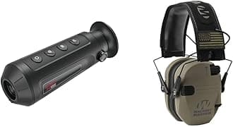 AGM Global Vision Taipan TM10-256 256x192 25 Hz Thermal Imaging Monocular and Walker's Razor Slim Electronic Folding Ear Protection, Tan Patriot