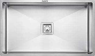 PAINITE 30" x 18" x 10" Handmade MATT Finish Single Bowl 304 Grade Stainless Steel Kitchen Sink/Kitchen Basin with Square Drainer and SS Fruit Basket