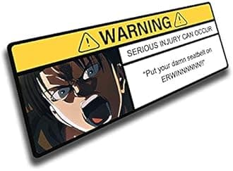EARLFAMILY 5.1'' Driving Safety Warning Anime Car Stickers Cartoon Angry Character Decal Car Accessories Sun Visor Window Decoration