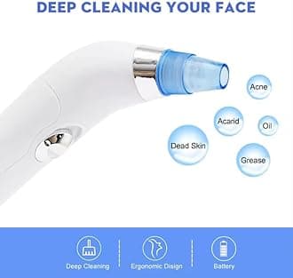 4-in-1 Electric Derma Blackhead Remover Tool for Clearer Skin | Vacuum Suction Machine for Whitehead | Facial Cleanser Device for Face | Acne Pimple Pore Cleaner Tools for Nose