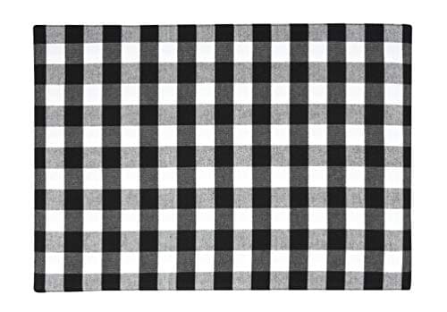 Urban Villa Black Cotton Placemats 14''x20'' Rectangular Oversized Set of 6 for Family Dinners Wedding Parties